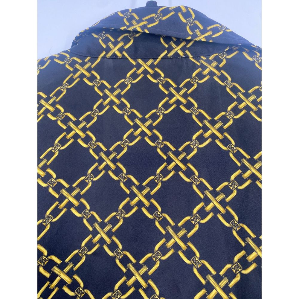 Michael by Michael Kors Women's Black and Gold Chain print Blouse Shirt Sz 6 - Picture 10 of 11